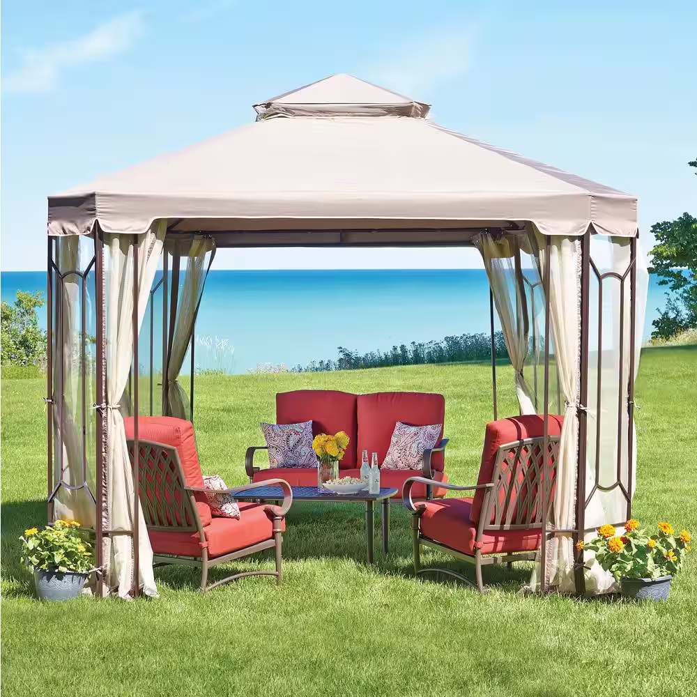Hampton Bay Replacement Netting Outdoor Patio for 10 ft. x 10 ft. Cottleville Gazebo
