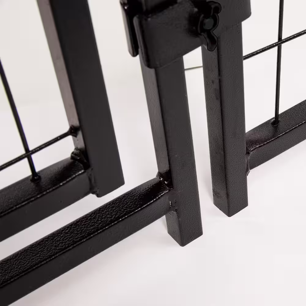 None 6 ft. H x 4 ft. W x 10 ft. Long Welded Wire Black Painted Dog Kennel