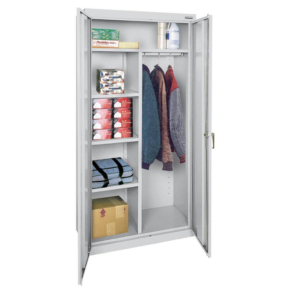Sandusky Classic Series Steel Combination Cabinet with Adjustable Shelves in Dove Gray (72 in. H x 36 in. W x 18 in. D)