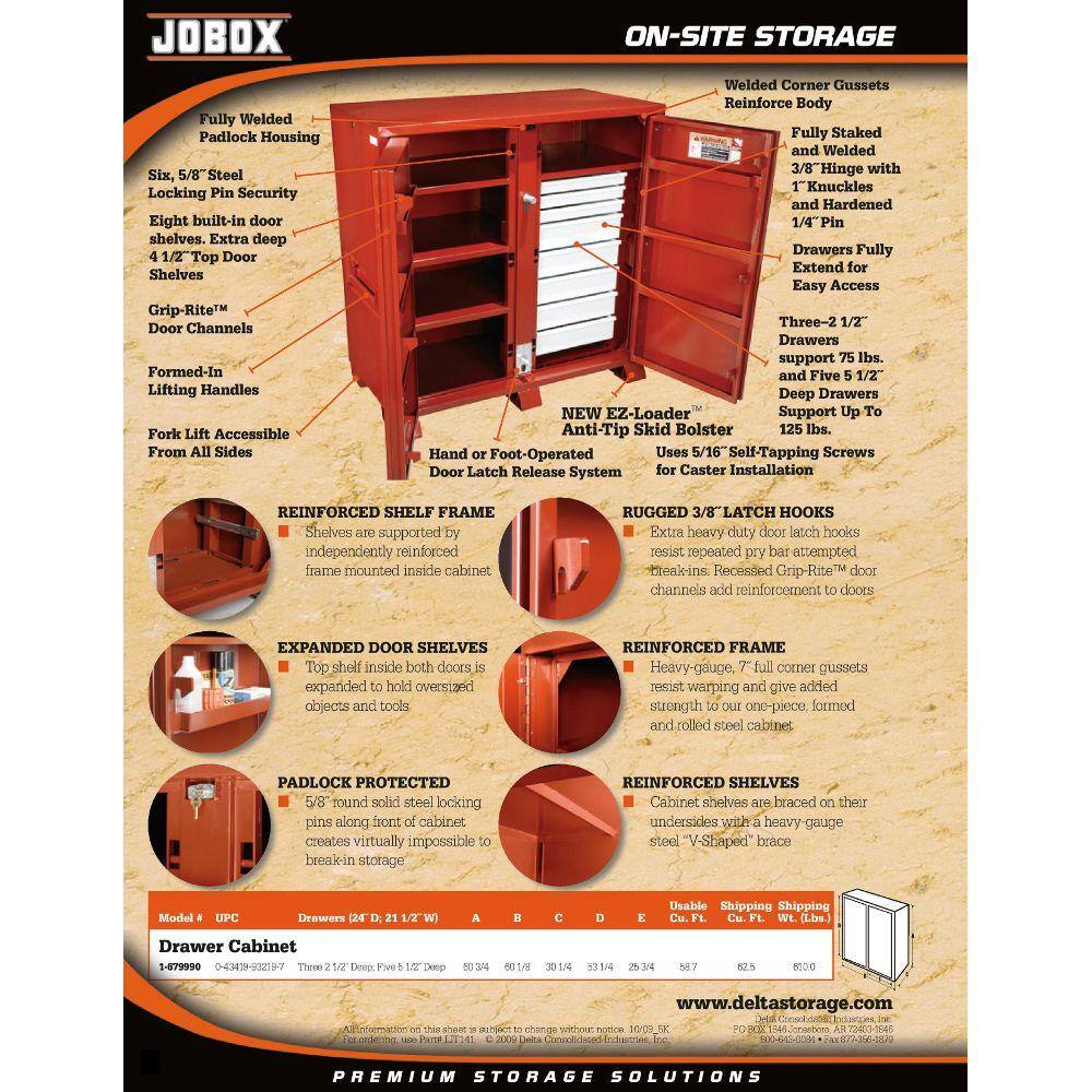 Crescent Jobox Heavy Duty Steel Freestanding Garage Cabinet in Brown (61 in. W x 60 in. H x 30 in. D)