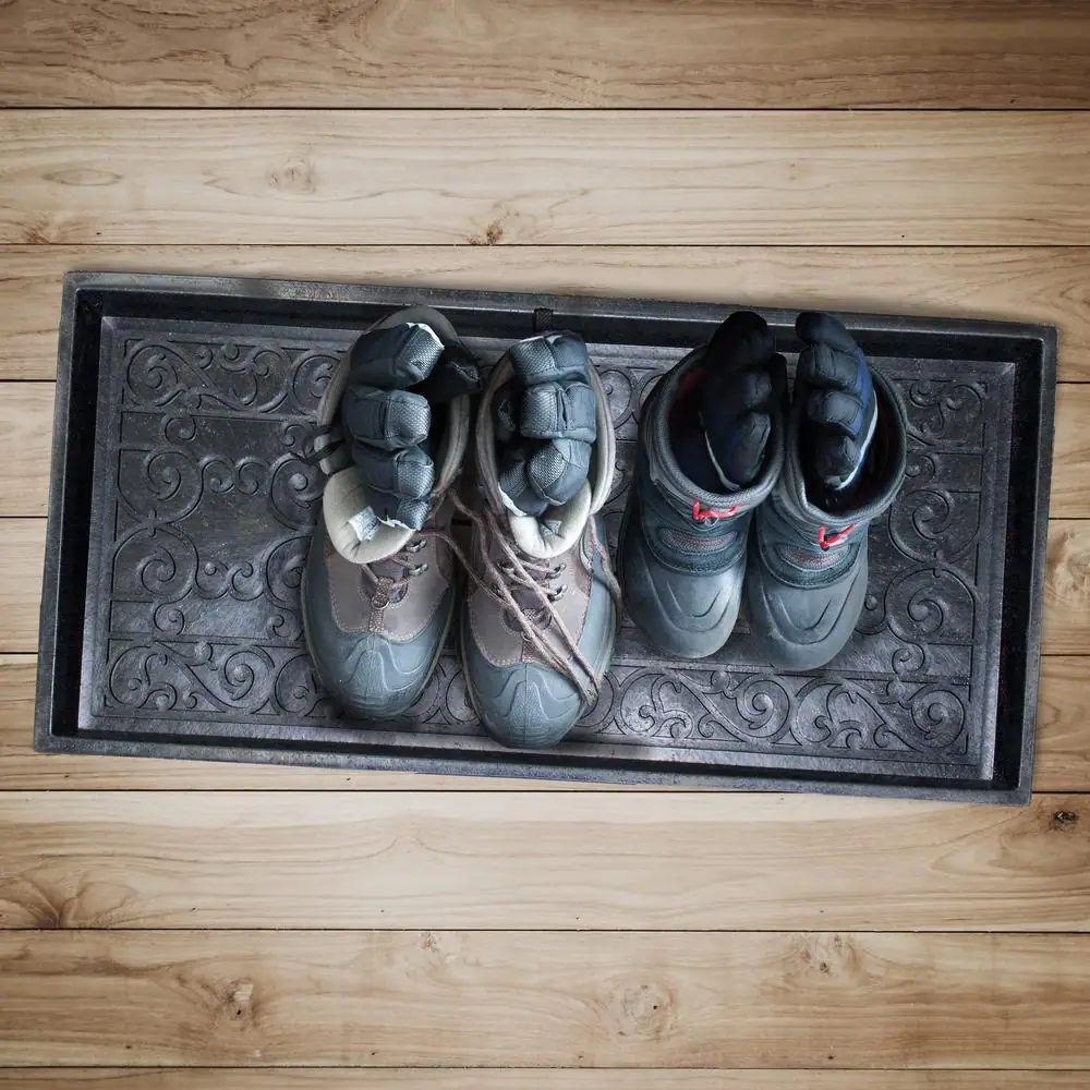TrafficMaster Manor Black 17 in. x 35 in. Rubber Boot Tray