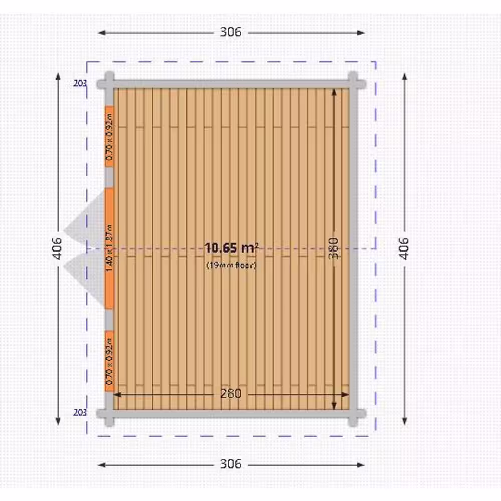 Hud-1 EZ Buildings Hoby Nervion 12 ft. 5 in. x 9 ft. 8 in. Log Garden House