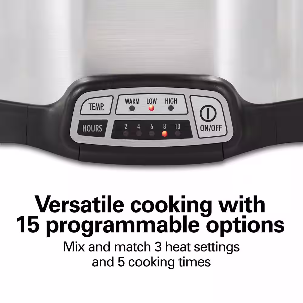Hamilton Beach 6 qt. Programmable Silver Slow Cooker with Temperature Settings