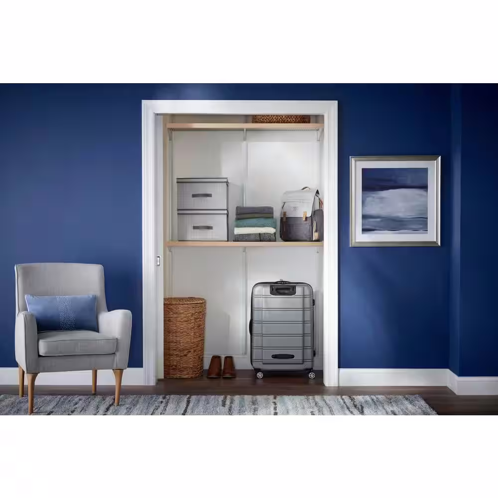 Everbilt Genevieve 4 ft. Birch Adjustable Closet Organizer Double Shelf