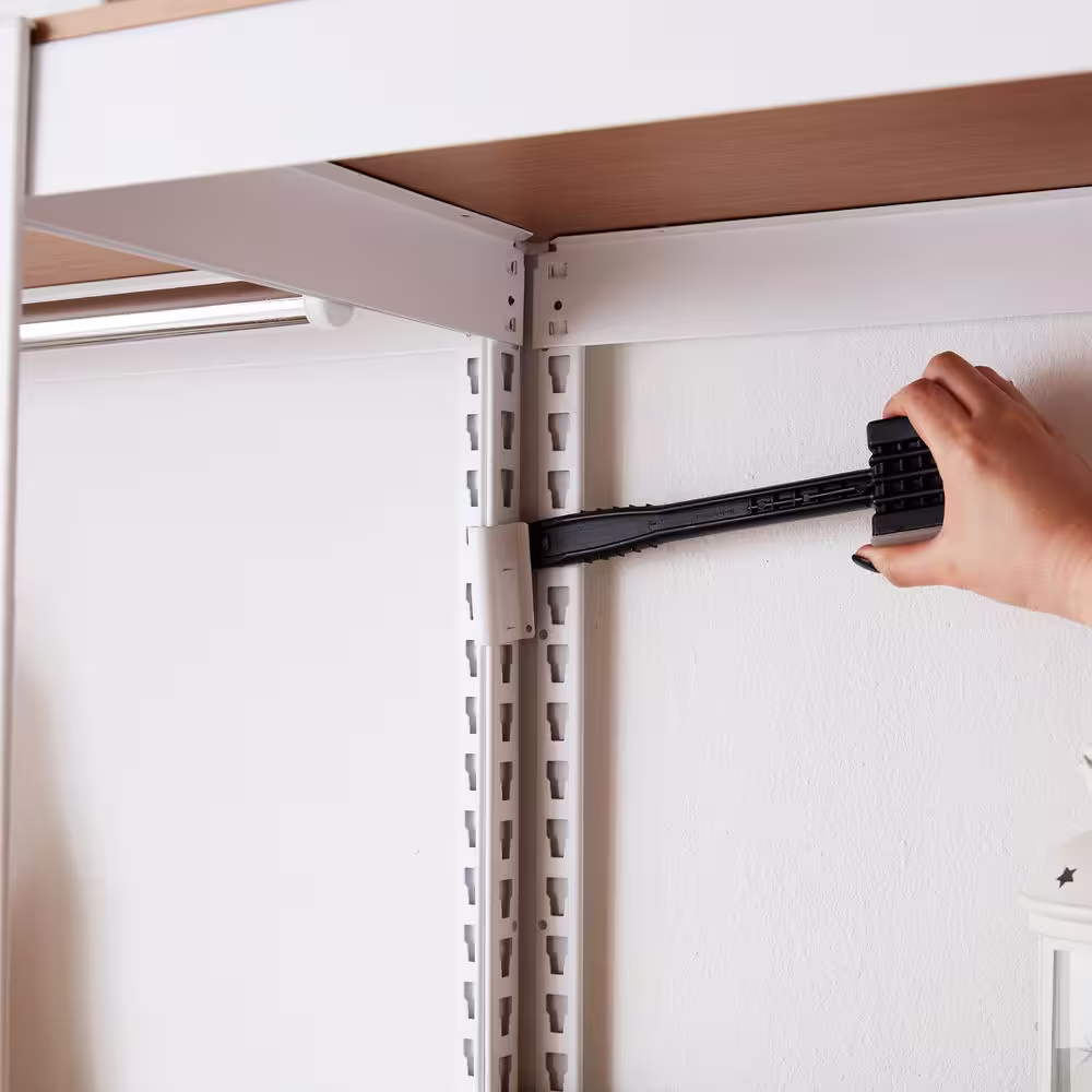 Best Home Fashion Kepsuul 77 in. White Wood 4 Shelf Standard Bookcase with Adjustable Shelves