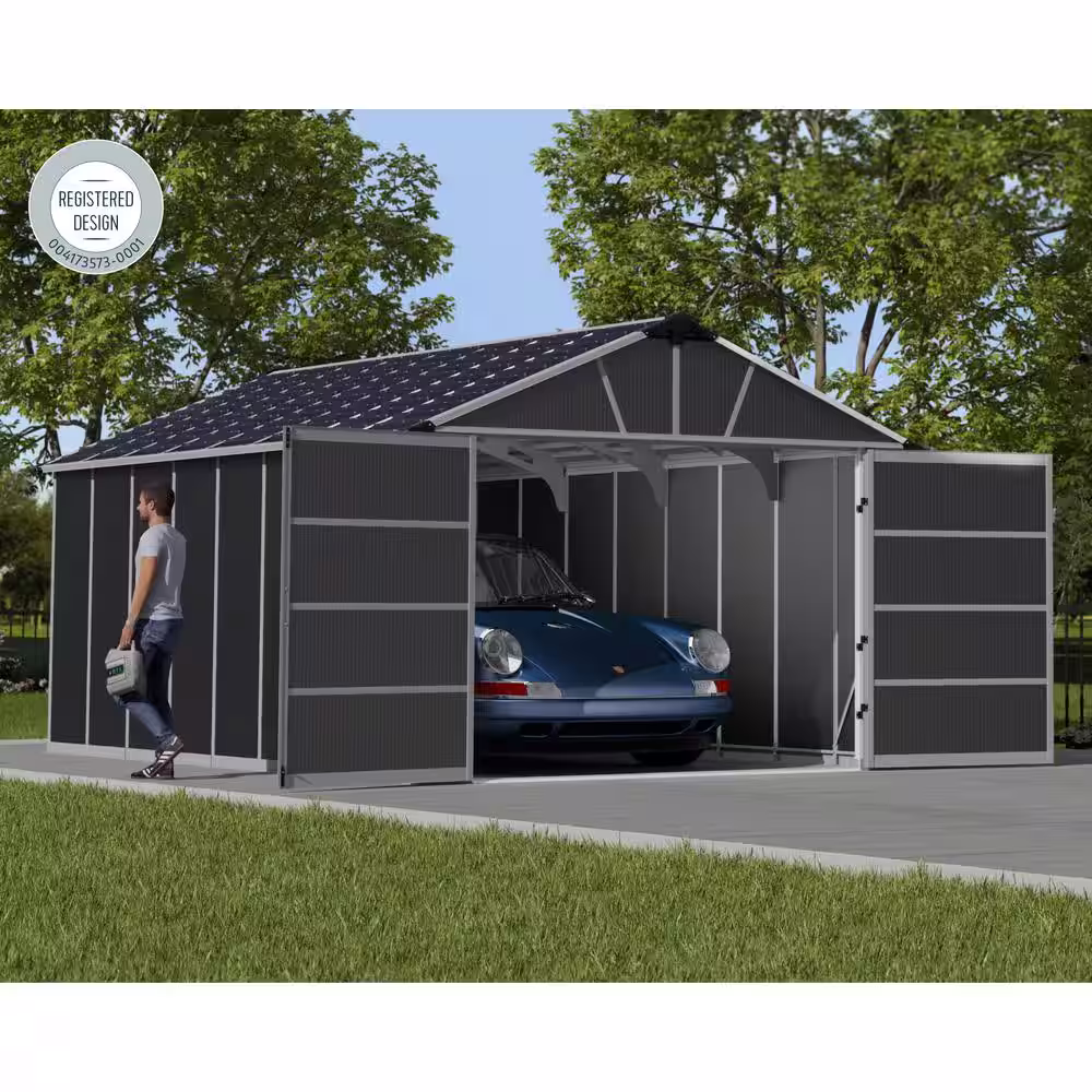 CANOPIA by PALRAM Yukon 11 ft. x 17 ft. Dark Gray Garage Shed