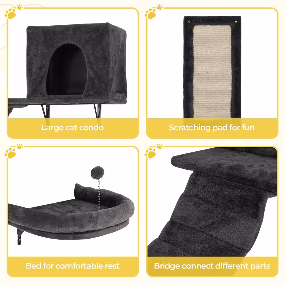 COZIWOW Wall Mounted Cat Tree Shelves