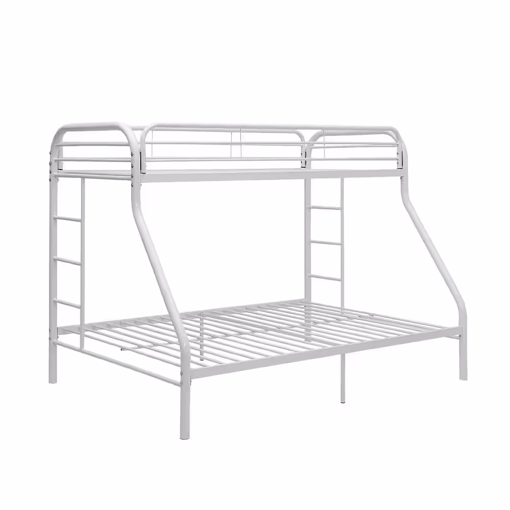 Acme Furniture Tritan White 38 x 80 Twin XL / Queen Bunk Bed Metal Tube