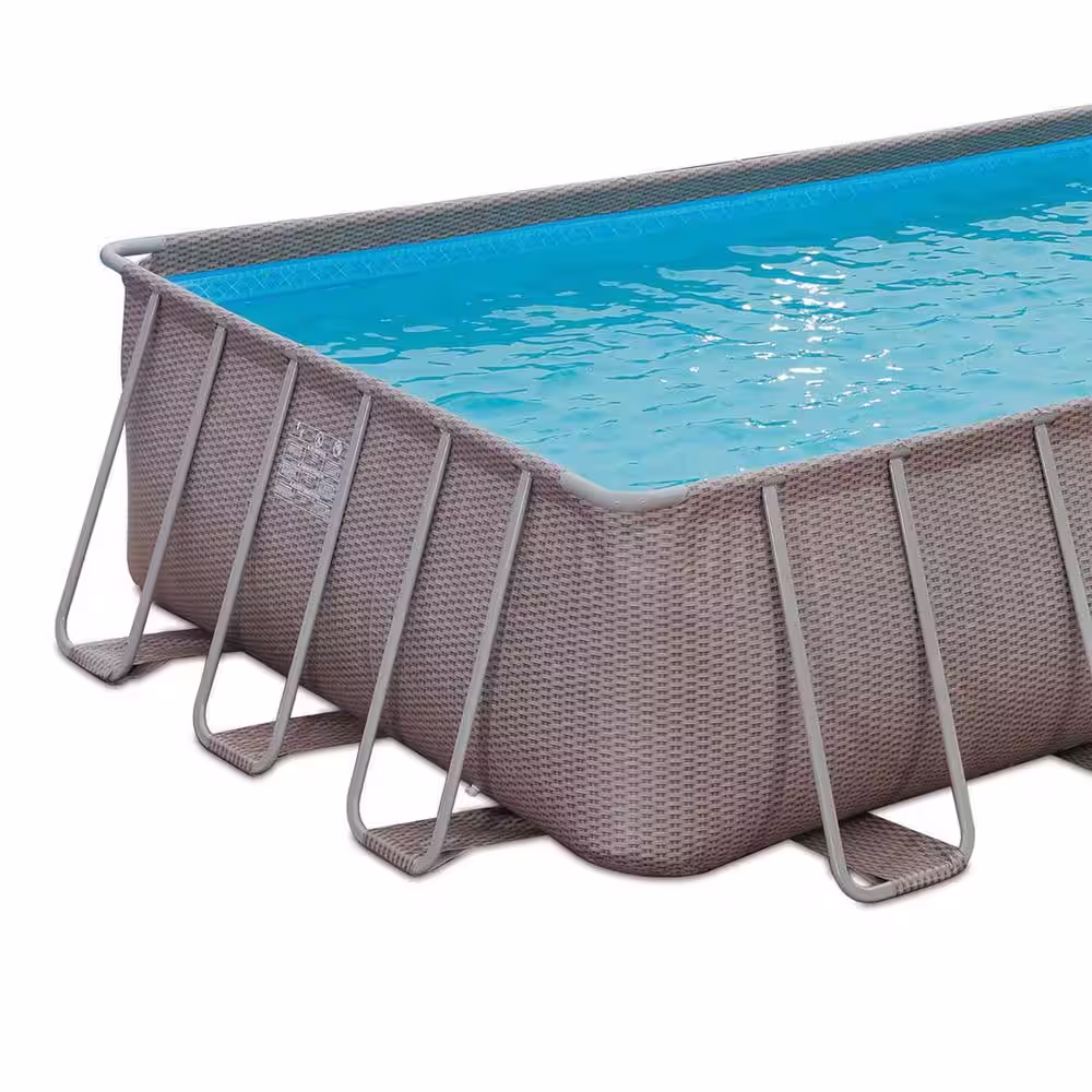 Summer Waves 12 ft. x 24 ft. x 52 in. Rectangle 52 in. D Above Ground Frame Swimming Pool Set
