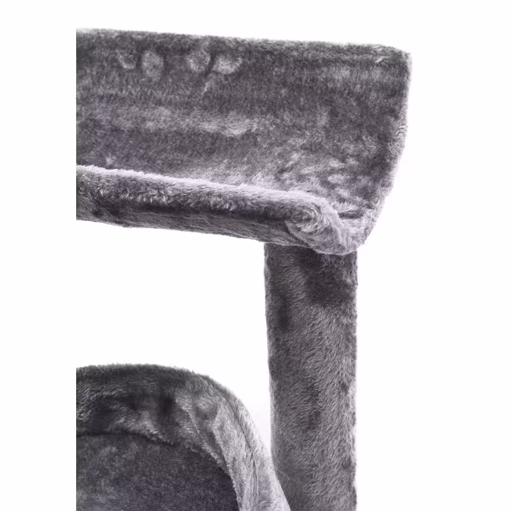 CAT CRAFT 3-Level Plush Scratch and Lounge Cat Tree Habitat, Gray