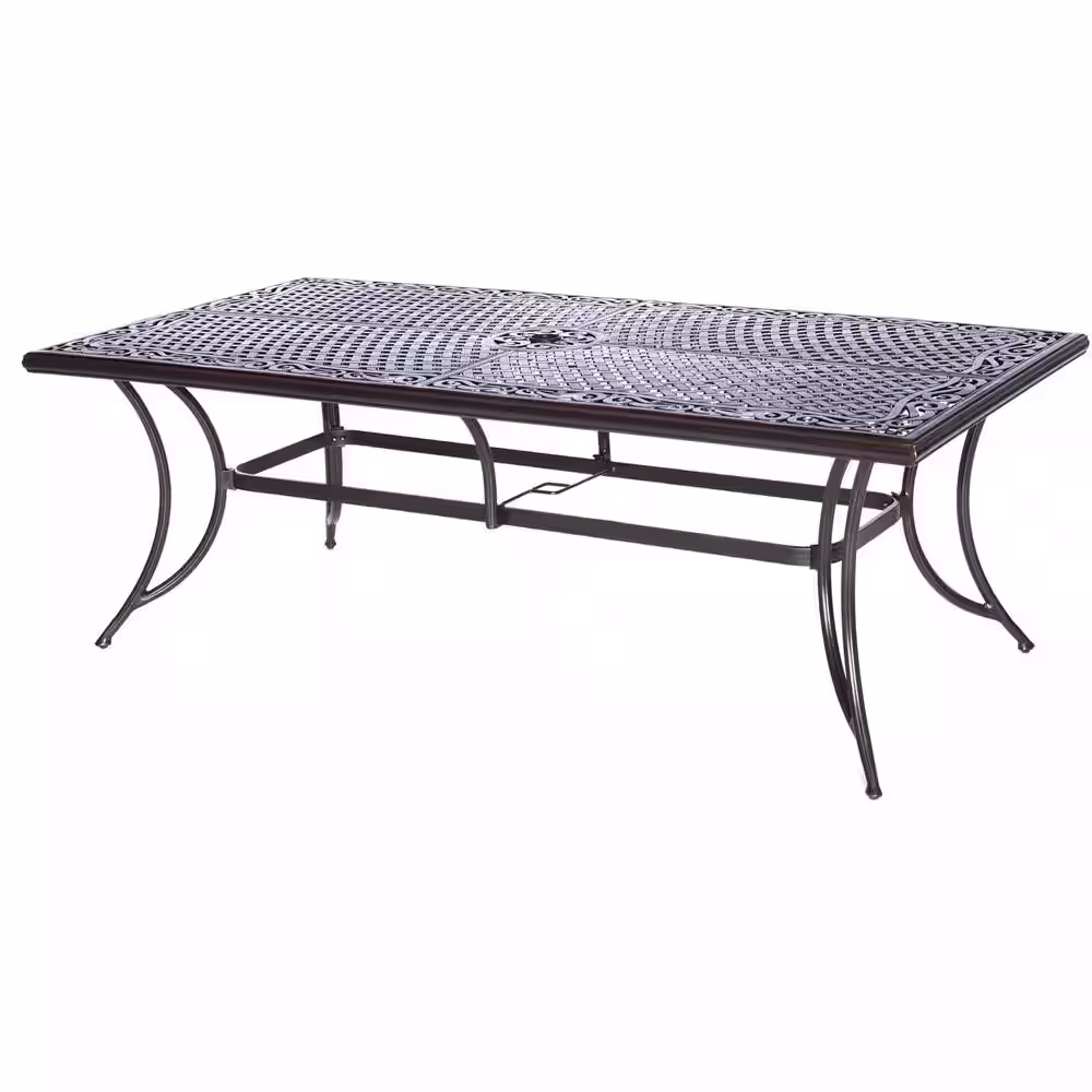 Hanover Traditions 9-Piece Aluminium Rectangular Patio Dining Set with Natural Oat Cushions