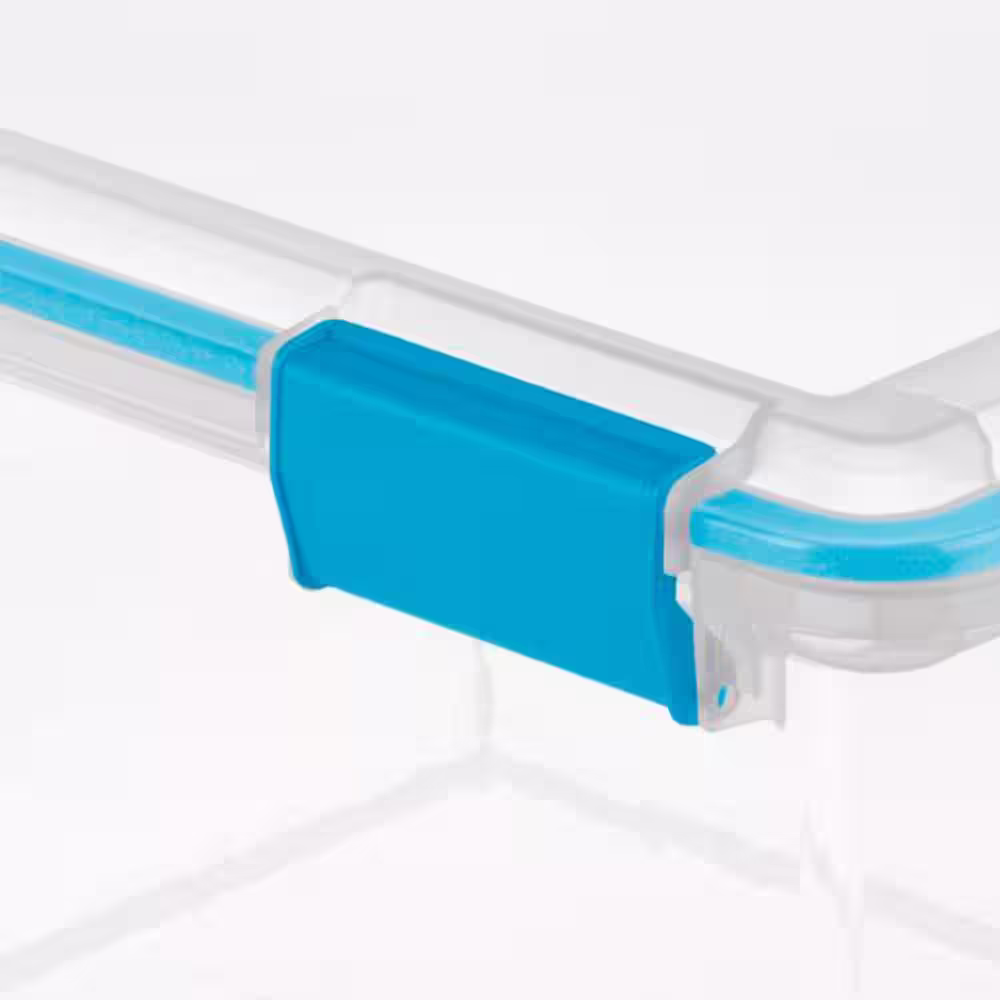 Sterilite 19334304 32 Quart Gasket Box with Clear Base and Lid (4 Pack)