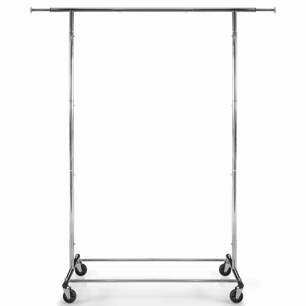 None Chrome Steel Adjustable Garment Clothes Rack 45 in. W x 62 in. H