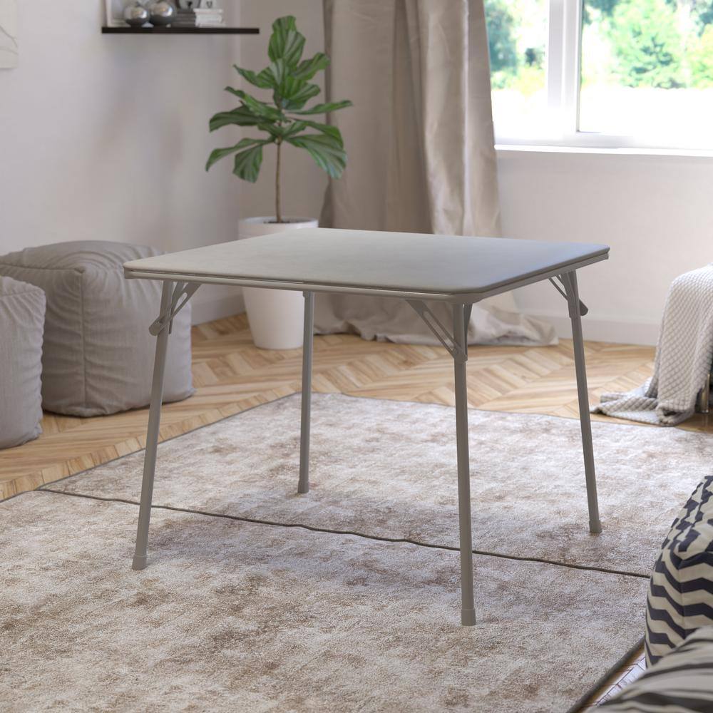 Carnegy Avenue Gray Vinyl Lightweight Folding Table