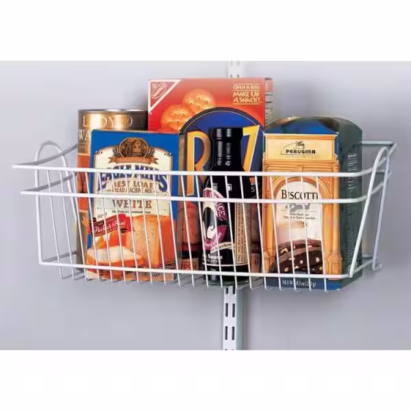 ClosetMaid 8.4 in. H x 19.5 in. W White Steel 1-Drawer Close Mesh Wire Basket