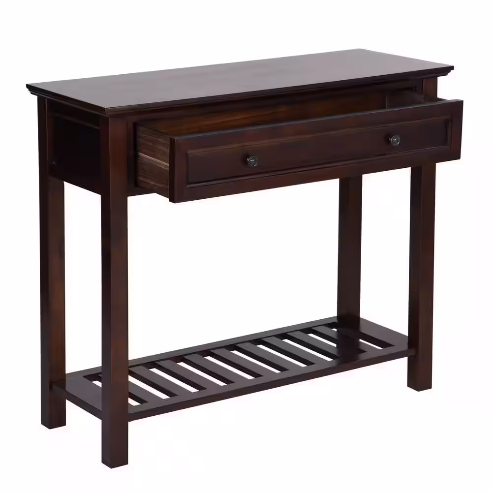 None Lockie 39.4 in. Rectangle Wood Console Table with 1-Drawer