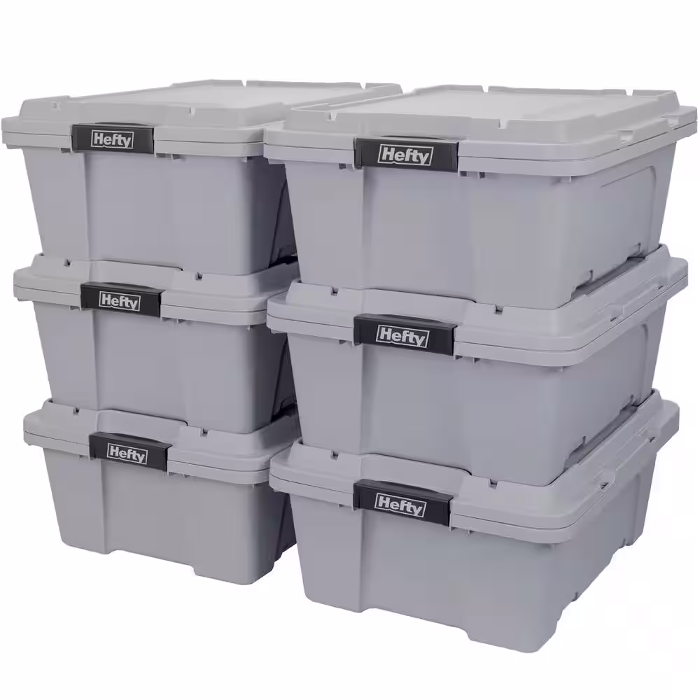 Hefty 12 gal. MAX Storage Tote (6-Pack)