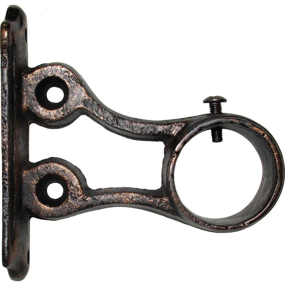 The Artifactory 80 in. - 160 in. Antique Bronze Fleur de Lis Metal Drapery Single Rod Set