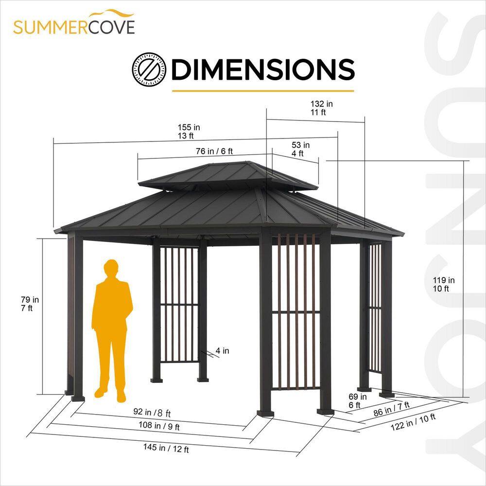 Sunjoy Rockwood 11 ft. x 13 ft. Hardtop Gazebo