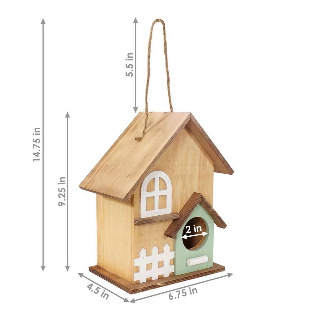 Sunnydaze Decor Sunnydaze 9 in. Wooden Small Bird Hanging Bird House