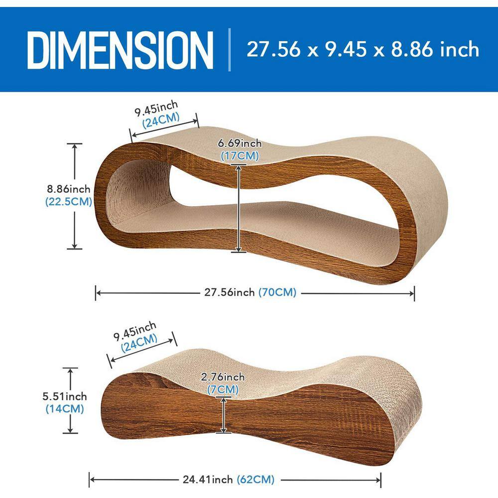 None 2 in 1 Cat Scratcher Cardboard Lounge Bed