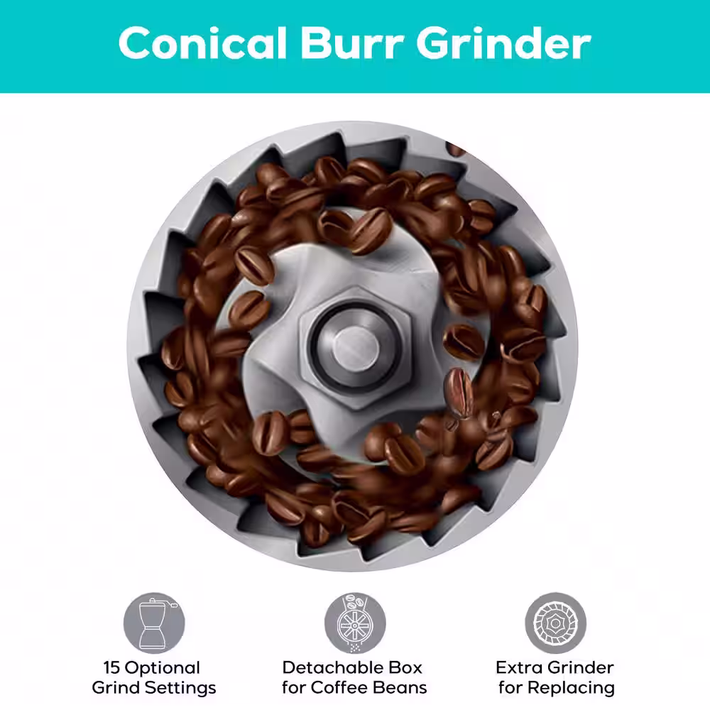 CASABREWS 5700-Pro 75-Cups Sliver Stainless Steel Espresso Machine with LCD Display and Milk Frother Steam Wand