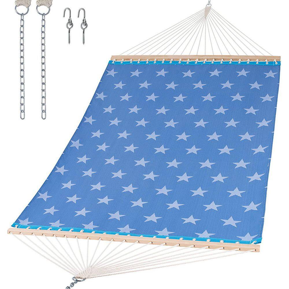 Atesun 55.1 in. x 78.7 in. Quick Dry Fabric Hammock with Spreader Bar, Large Hammock for Outdoor in Star (2-Person)