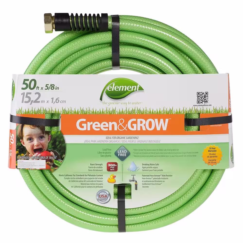 None Element Green&GROW 5/8 in. x 50 ft. Medium-Duty Hose