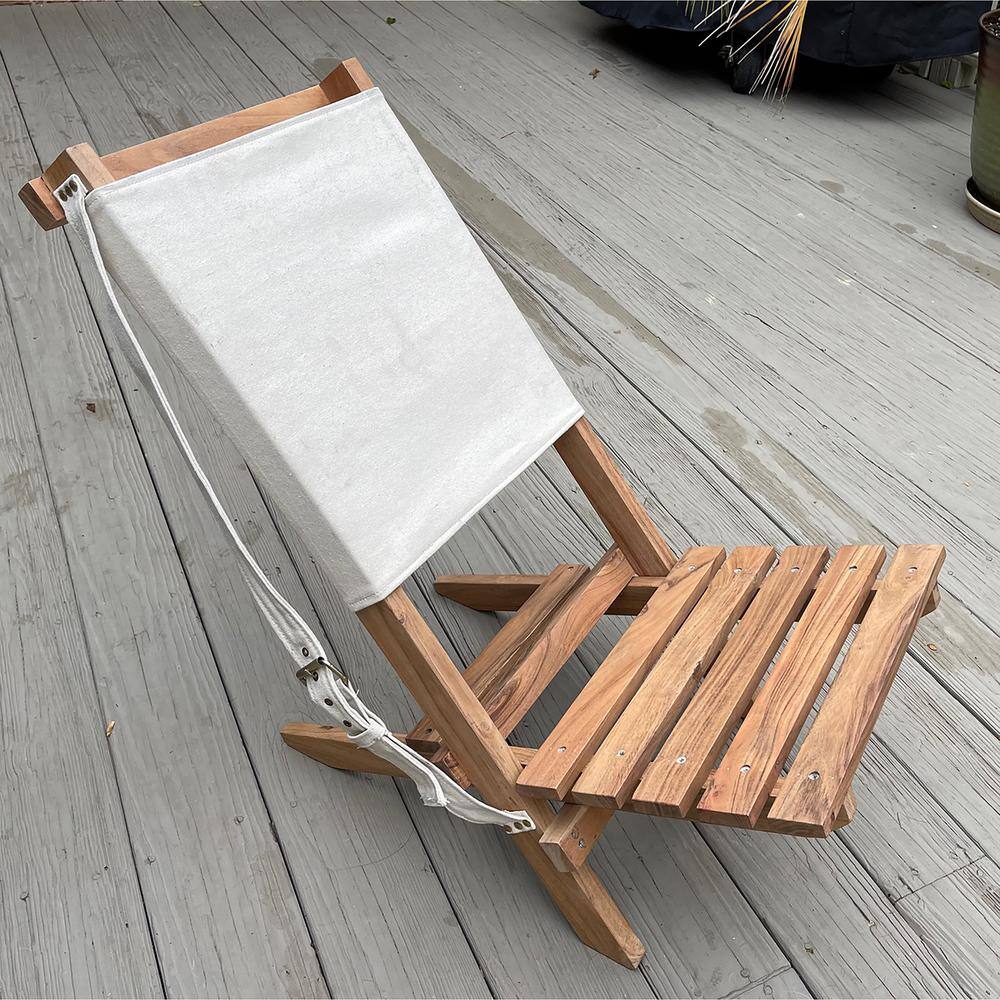 AmeriHome Acacia and Canvas Folding Chair