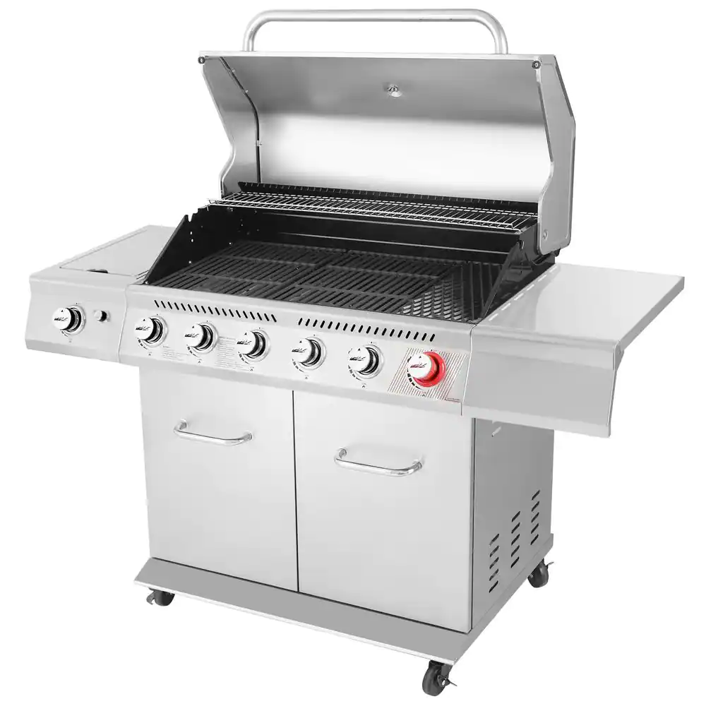 Royal Gourmet 6-Burner Propane Gas Grill in Stainless Steel with Sear Burner and Side Burner
