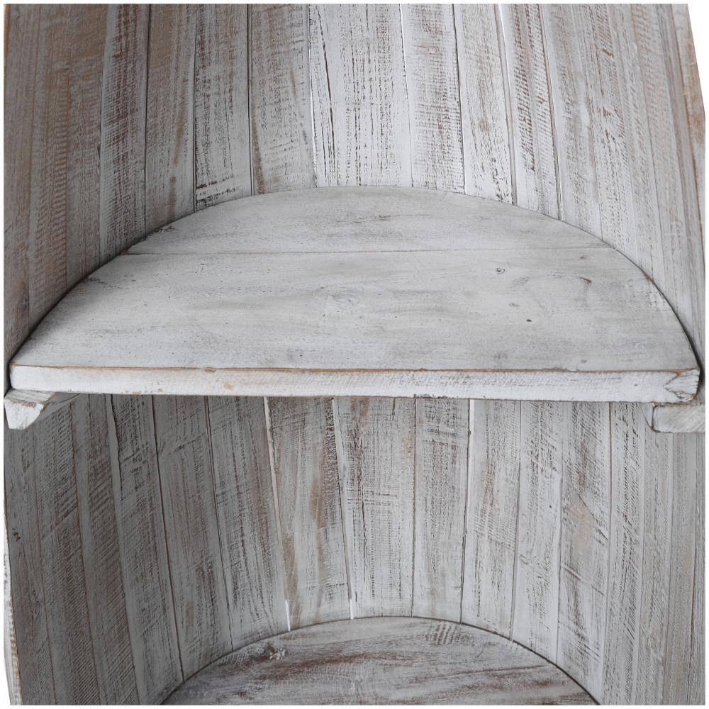 Litton Lane 6 Shelves Wood Stationary White Boat Slatted Wood Shelving Unit (Set of 3)