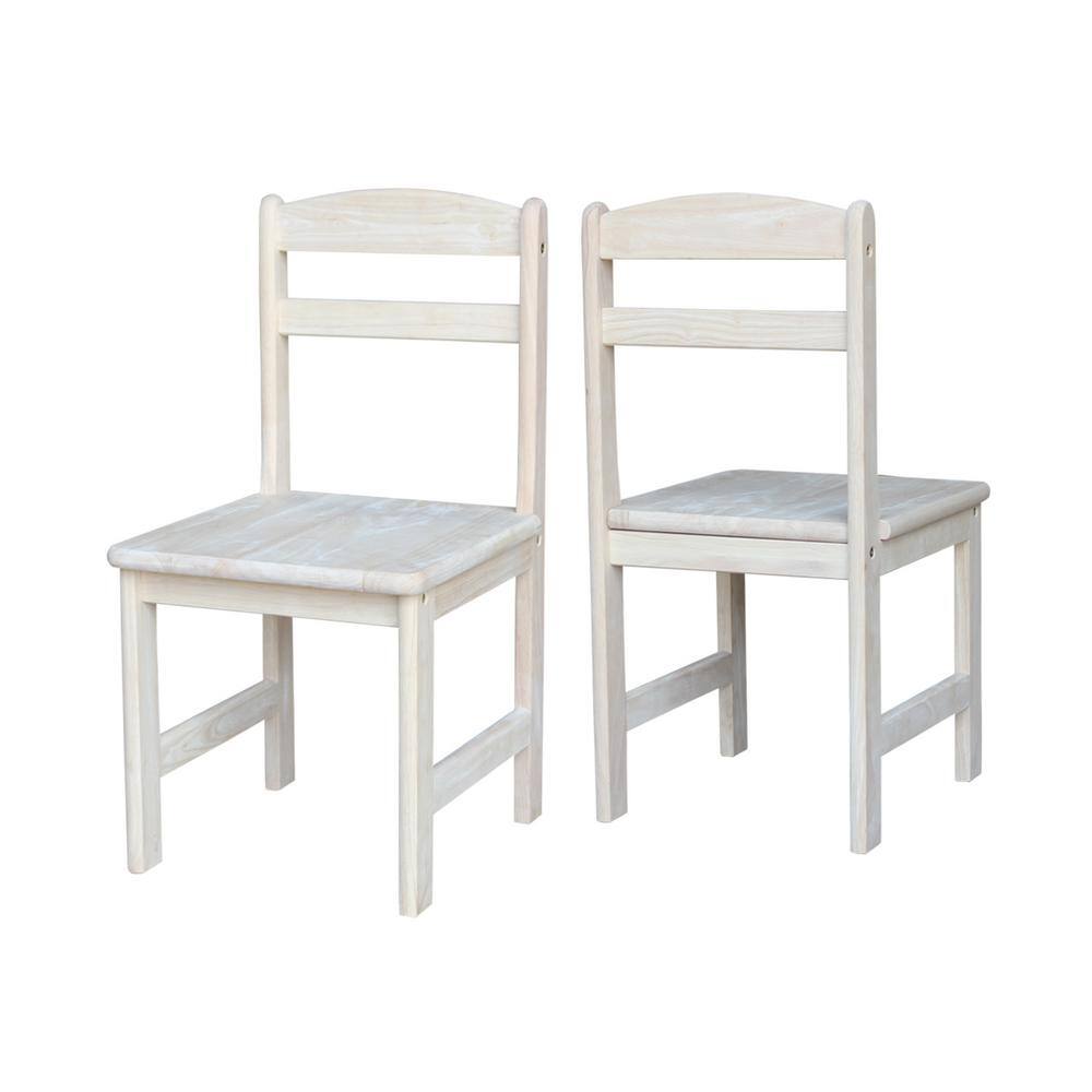 International Concepts Unfinished Wood Kids Chair (Set of 2)