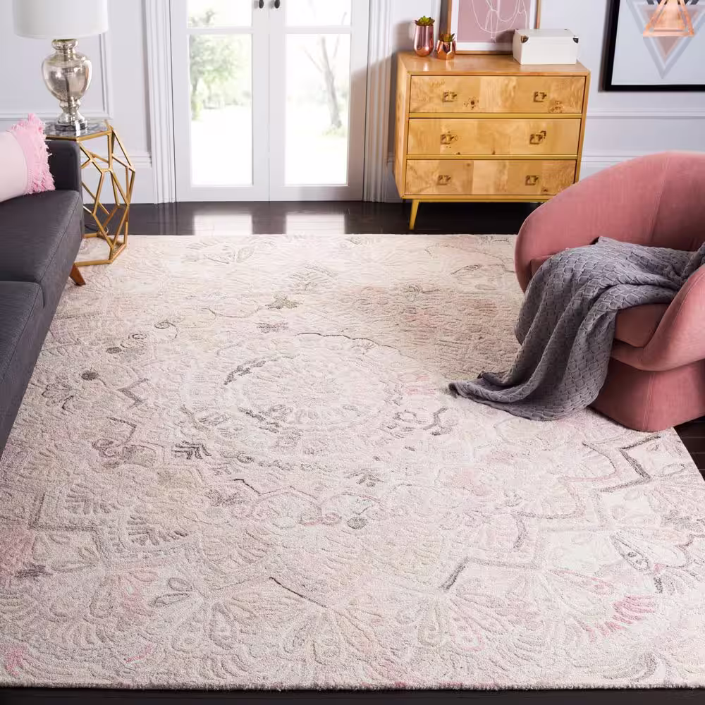 SAFAVIEH Marquee Beige/Ivory 8 ft. x 10 ft. Floral Oriental Area Rug