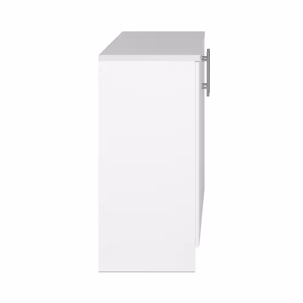 Prepac Elite Home Storage White Base Cabinet with Melamine Countertop