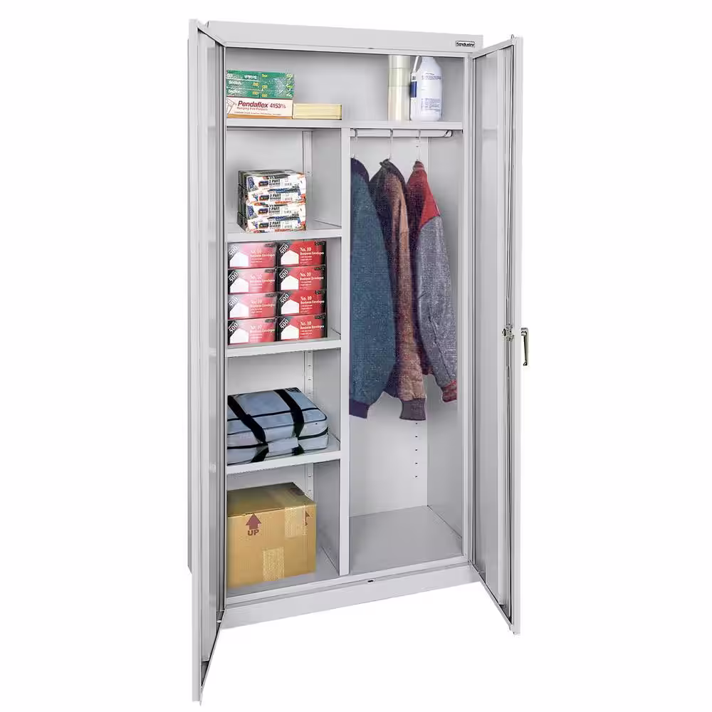 Sandusky Classic Series Steel Combination Cabinet with Adjustable Shelves in Dove Gray (72 in. H x 36 in. W x 18 in. D)