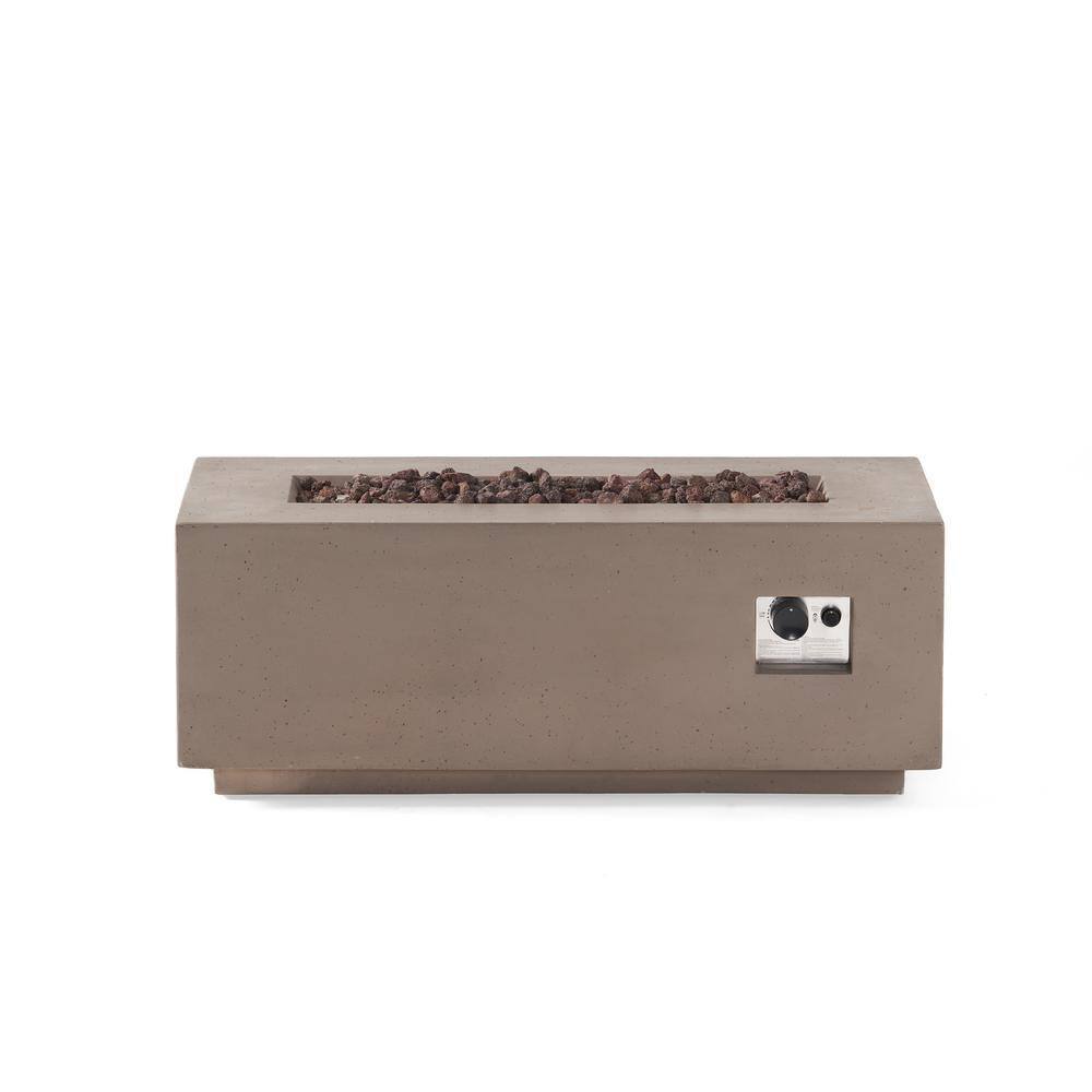 Noble House Mayfair Dark Grey Rectangular Stone Fire Pit (No Tank Holder)