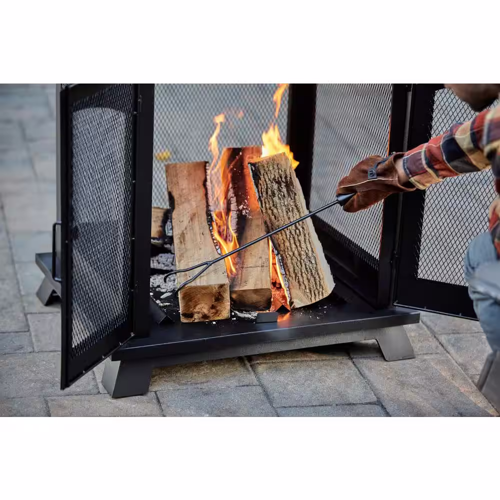 Endless Summer 43 in. Black All Steel Wood Burning Fireplace