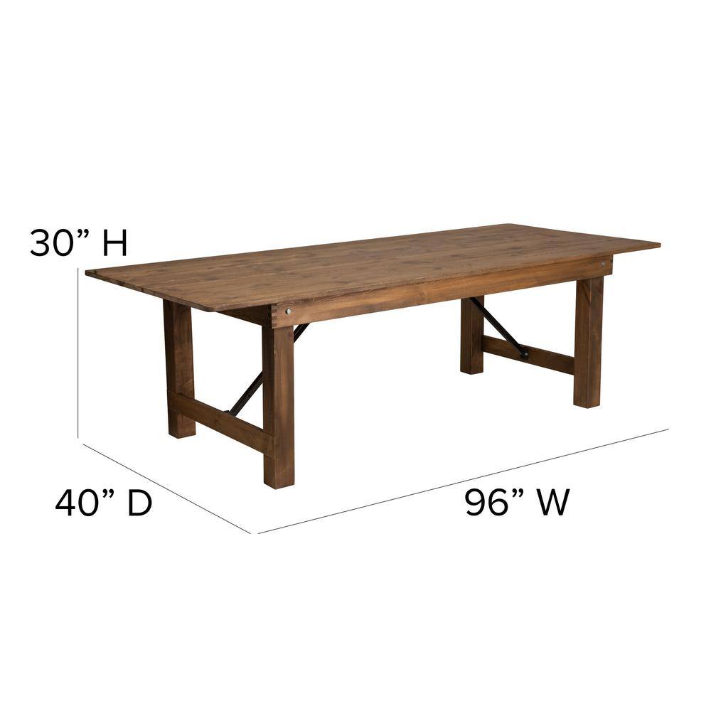 Carnegy Avenue Antique Rustic Wood 4-Leg Dining Table Seats 8