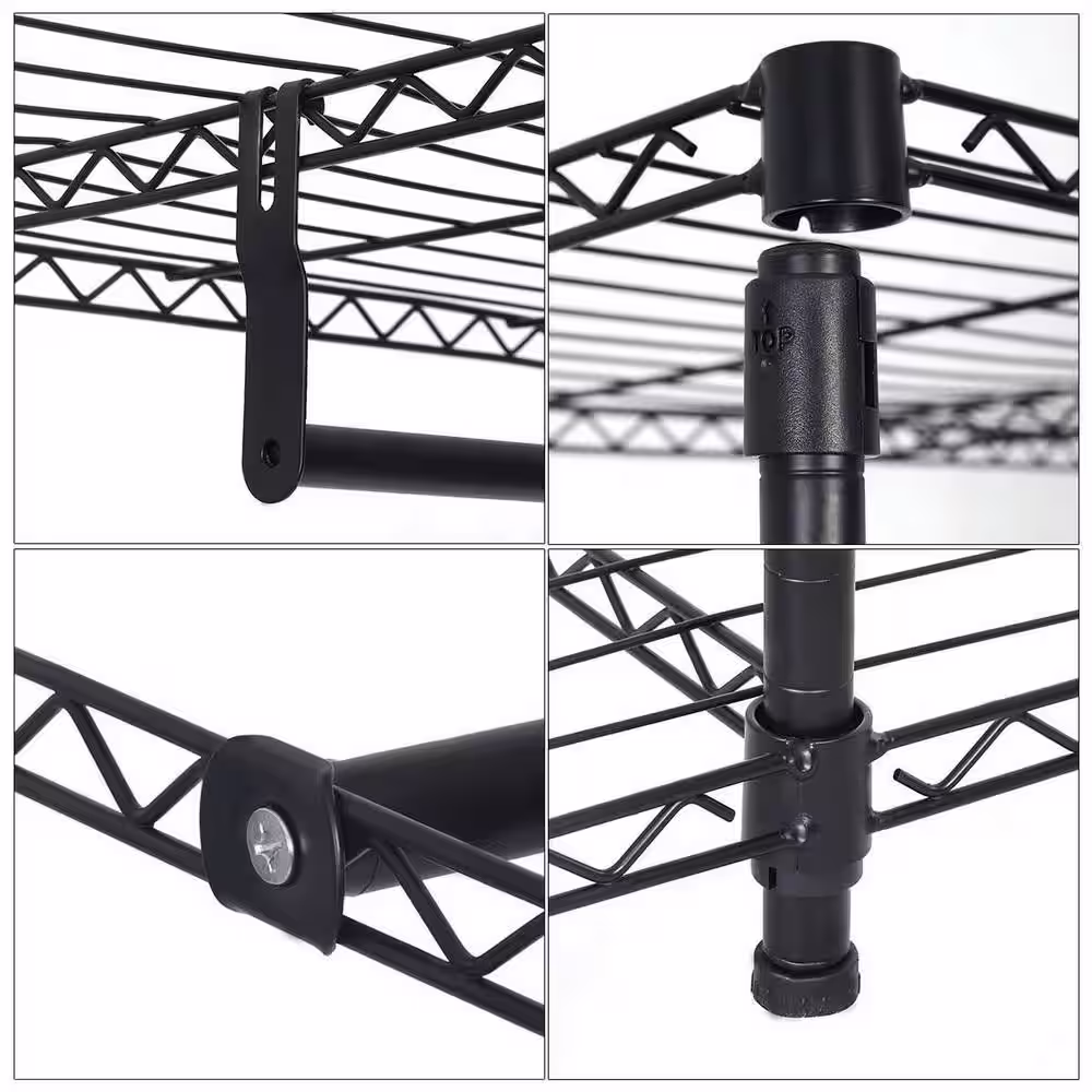 None Black Iron Clothes Rack 17.72 in. W x 70.87 in. H