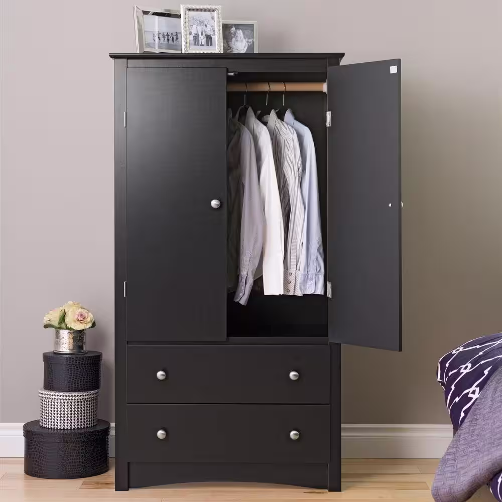 Prepac Sonoma Black Armoire