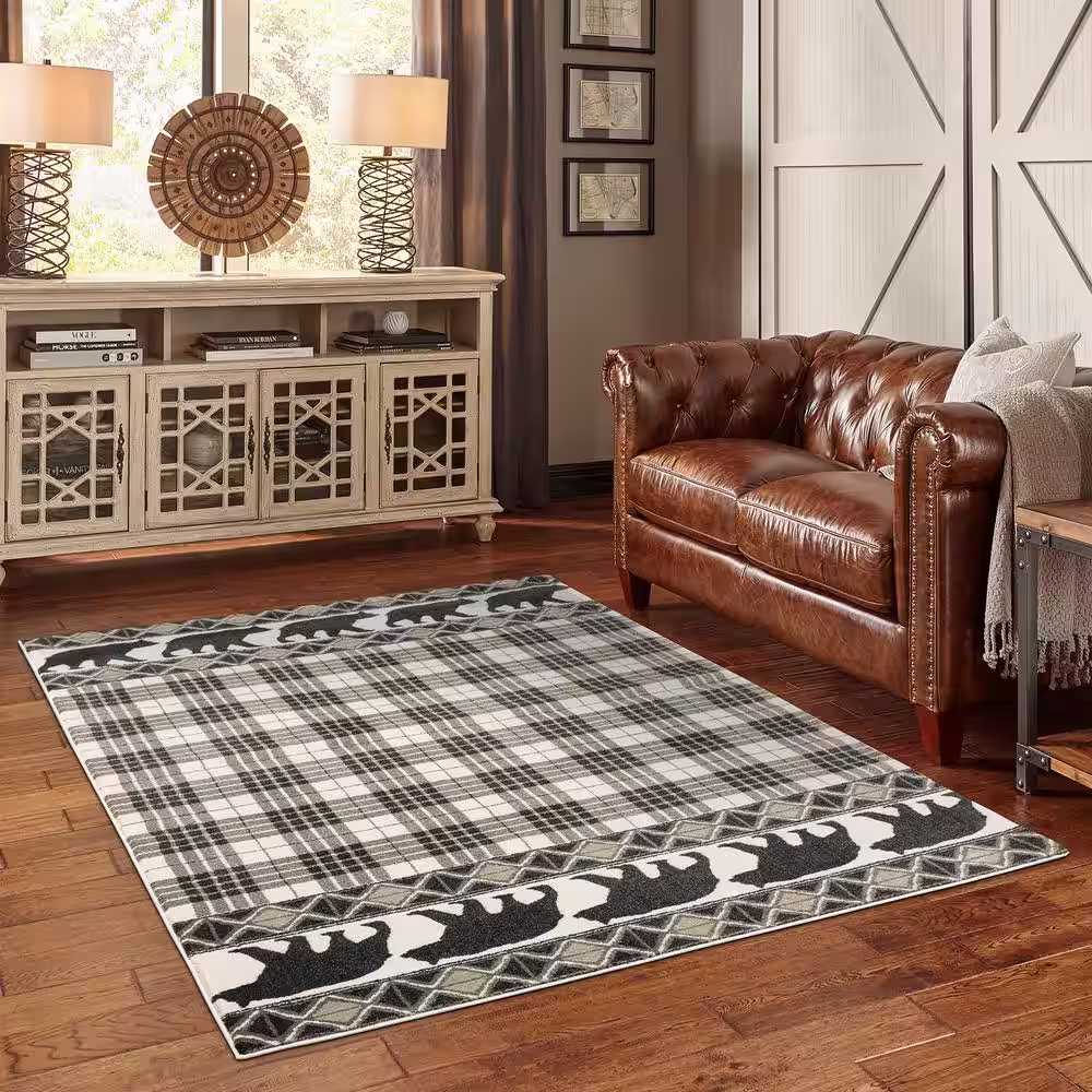 None Bazaar Hillside Multi 5 ft. 3 in. x 7 ft. 3 in. Lodge Area Rug