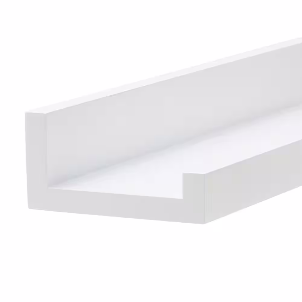 Melannco 4-in W x 20-in L Set of 2 MDF Photo Ledges White, 14 Inch