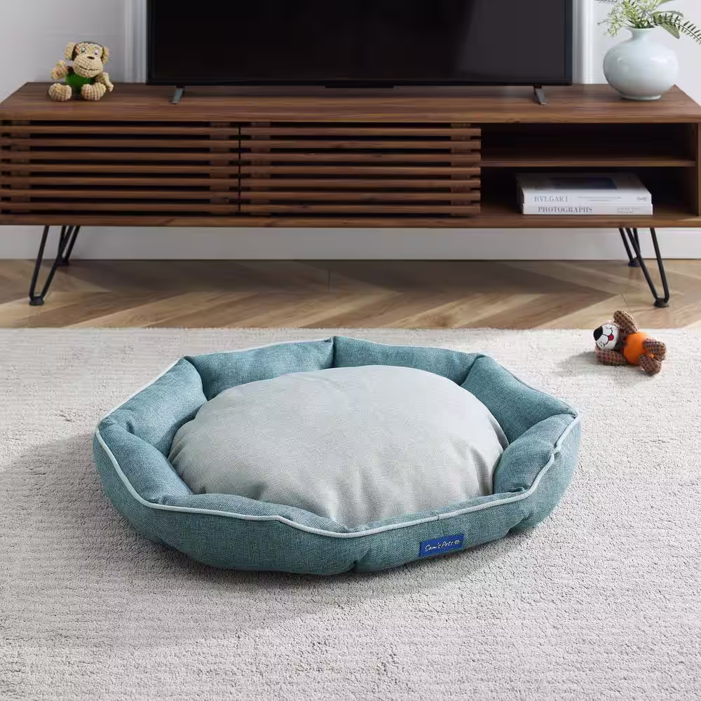 Sam's Pets Arthur Large Teal Hexagon Dog Bed