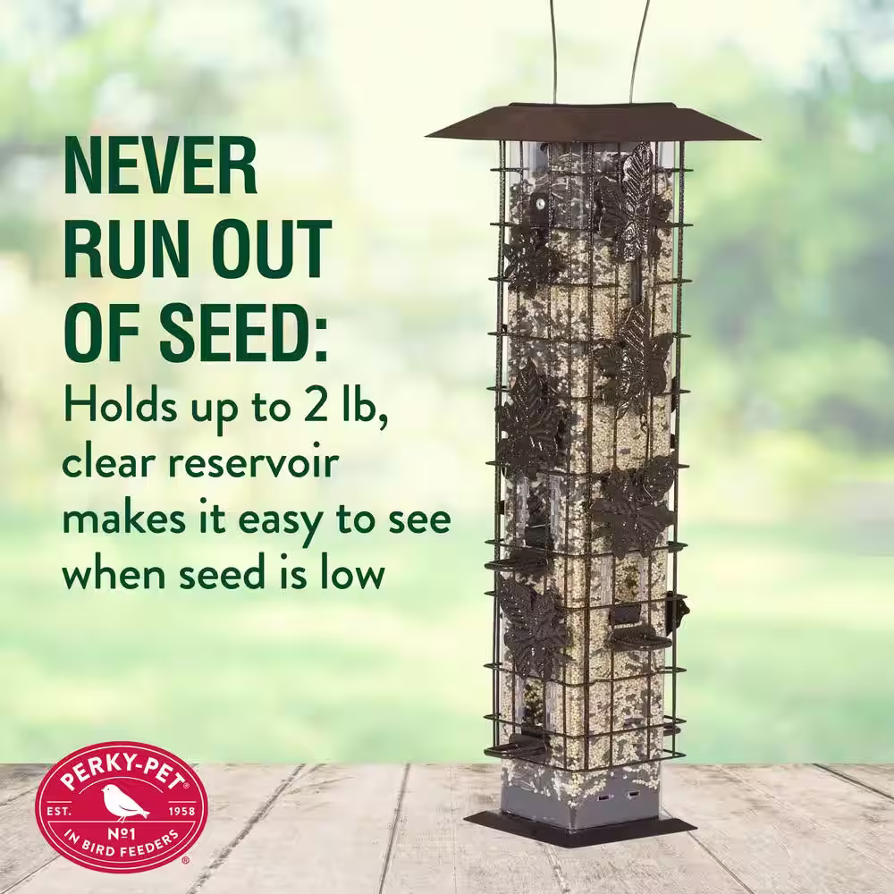 Perky-Pet Squirrel-Be-Gone Squirrel-Resistant Metal Durable WildÂ Bird Feeder - 2 lb. Capacity
