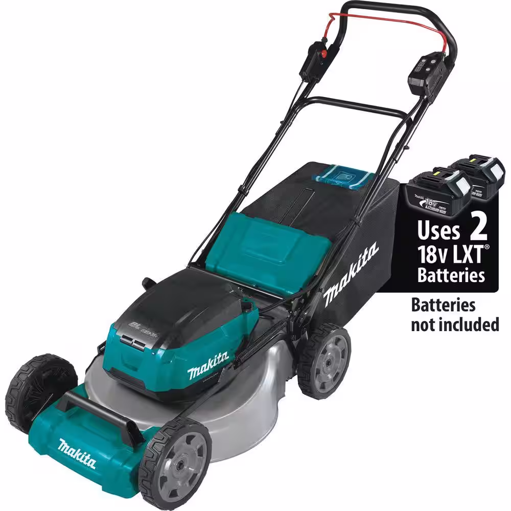 Makita 21 in. 18V X2 (36V) LXT Walk Behind Push Lawn Mower Kit with 4 Batteries (5.0 Ah) with bonus 18V X2 (36V) LXT Blower