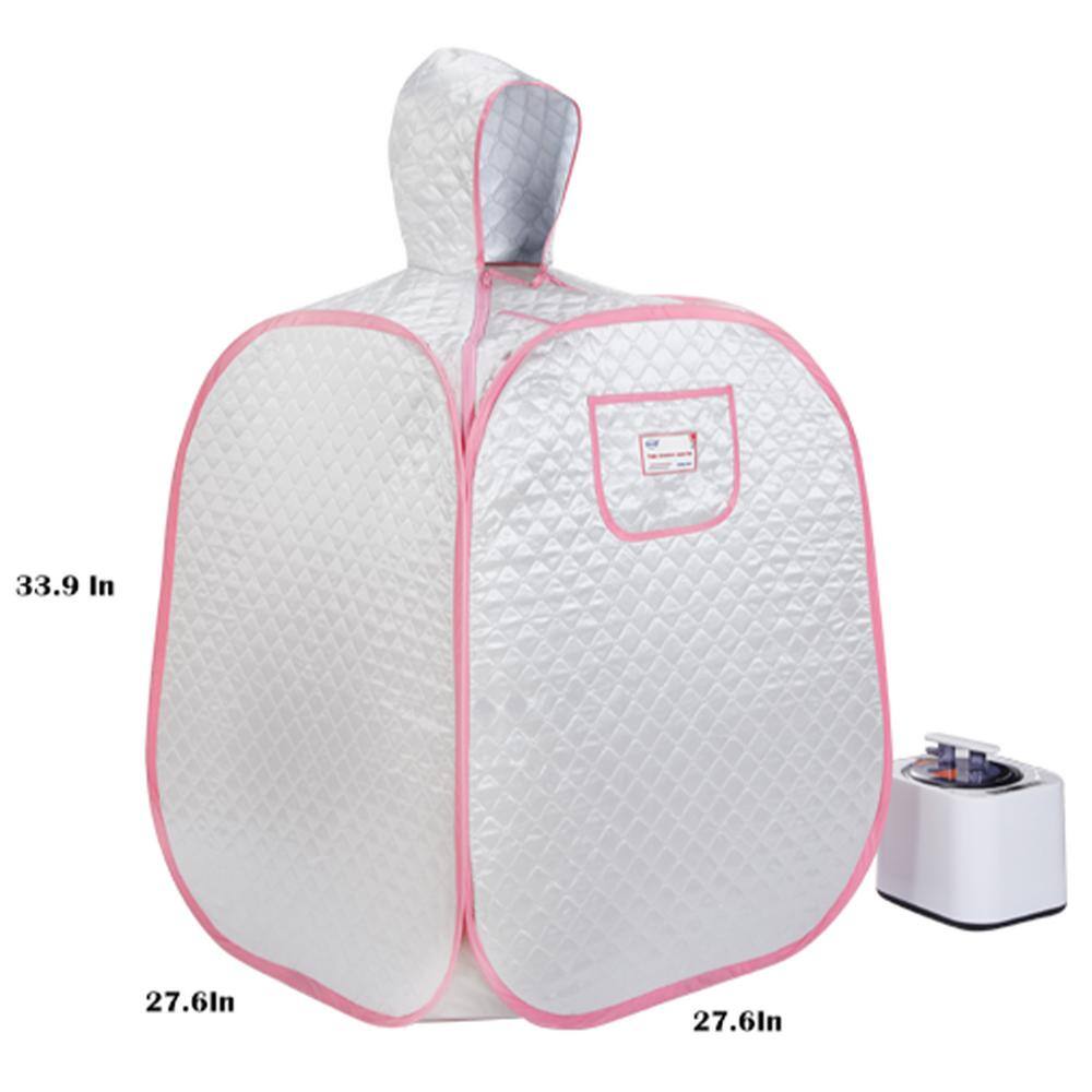 None 1-Person Foldable Half Body Steam Sauna Spa Tent with Steam Pot, Chair and Remote Control in Gray