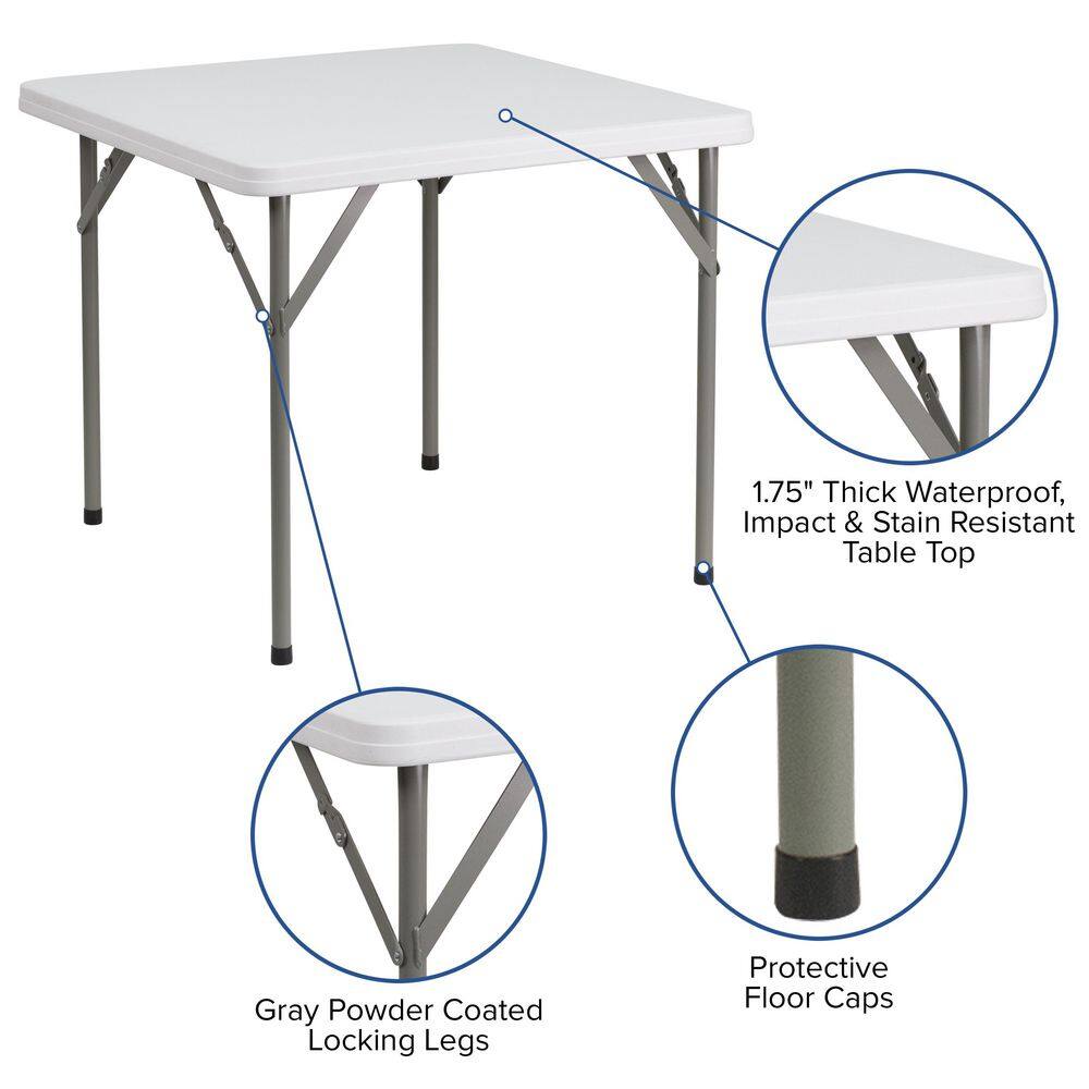 Carnegy Avenue Granite White Folding Table