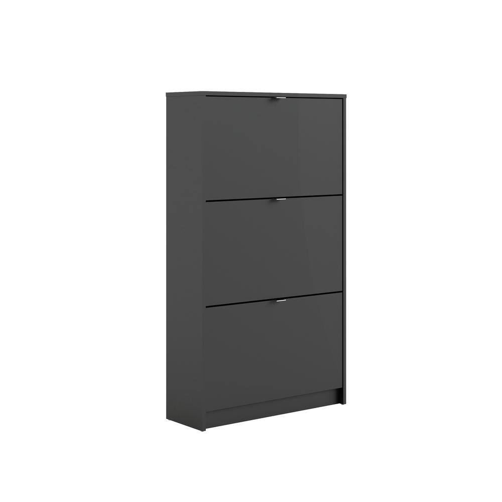 Tvilum 48.66 in. H x 27.68 in. W Black Wood Shoe Storage Cabinet