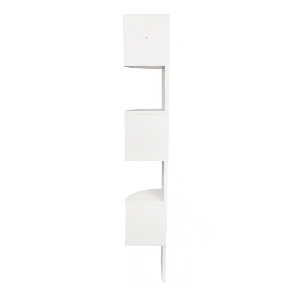 DANYA B Zig Zag 7.75 in. W x 7.75 in. D Floating Laminate Corner Wall Decorative Shelf in White Finish