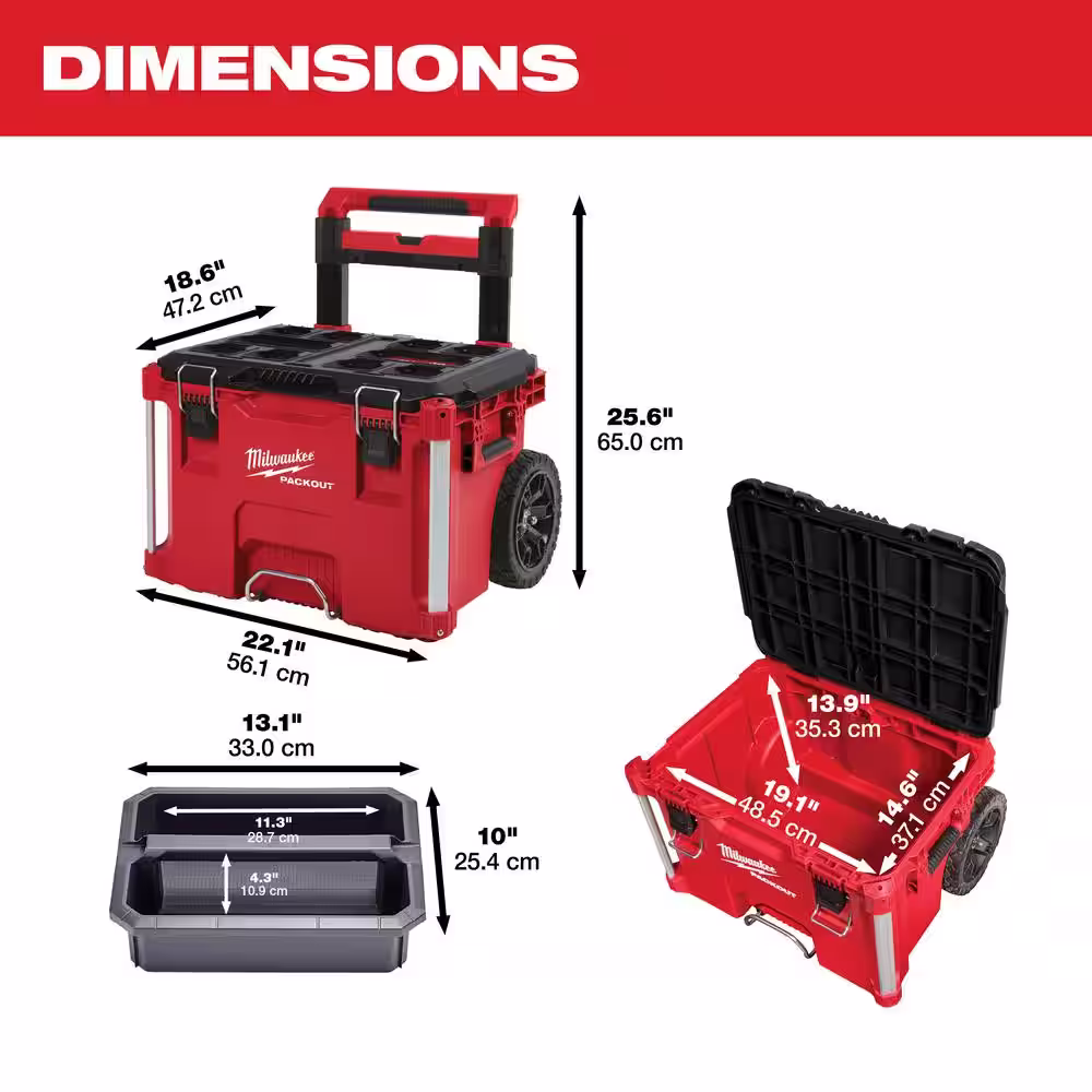 Milwaukee PACKOUT 22 in. Rolling Tool Box and 22 in. 2-Drawer